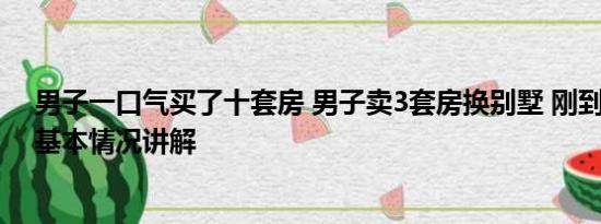 男子一口气买了十套房 男子卖3套房换别墅 刚到手就后悔 基本情况讲解