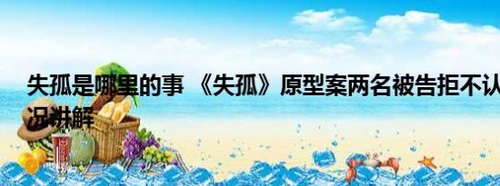 失孤是哪里的事 《失孤》原型案两名被告拒不认罪 基本情况讲解