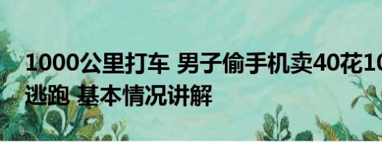 1000公里打车 男子偷手机卖40花1000打车逃跑 基本情况讲解