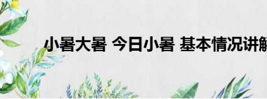 小暑大暑 今日小暑 基本情况讲解