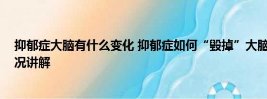 抑郁症大脑有什么变化 抑郁症如何“毁掉”大脑？ 基本情况讲解