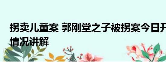 拐卖儿童案 郭刚堂之子被拐案今日开庭 基本情况讲解