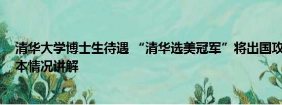 清华大学博士生待遇 “清华选美冠军”将出国攻读博士 基本情况讲解