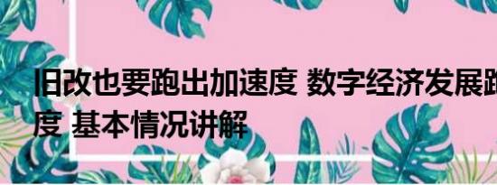 旧改也要跑出加速度 数字经济发展跑出加速度 基本情况讲解