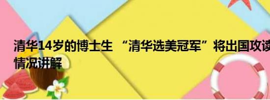 清华14岁的博士生 “清华选美冠军”将出国攻读博士 基本情况讲解