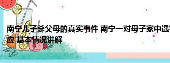 南宁儿子杀父母的真实事件 南宁一对母子家中遇害？官方回应 基本情况讲解