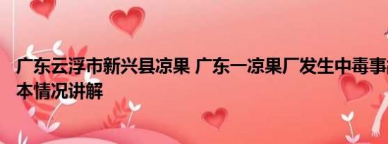 广东云浮市新兴县凉果 广东一凉果厂发生中毒事故致4死 基本情况讲解