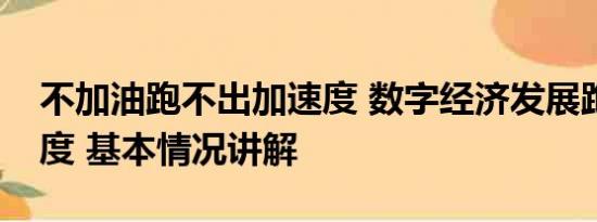 不加油跑不出加速度 数字经济发展跑出加速度 基本情况讲解