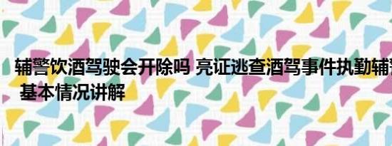 辅警饮酒驾驶会开除吗 亮证逃查酒驾事件执勤辅警为何被辞 基本情况讲解