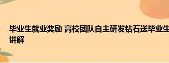 毕业生就业奖励 高校团队自主研发钻石送毕业生 基本情况讲解