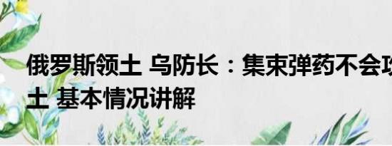 俄罗斯领土 乌防长：集束弹药不会攻击俄领土 基本情况讲解