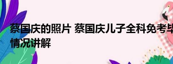 蔡国庆的照片 蔡国庆儿子全科免考毕业 基本情况讲解