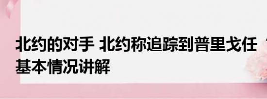 北约的对手 北约称追踪到普里戈任“移动” 基本情况讲解