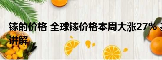 镓的价格 全球镓价格本周大涨27% 基本情况讲解