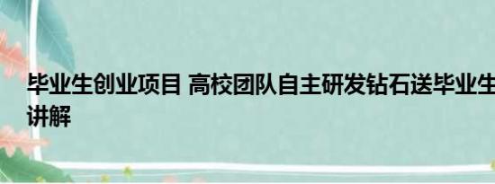 毕业生创业项目 高校团队自主研发钻石送毕业生 基本情况讲解