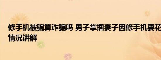 修手机被骗算诈骗吗 男子掌掴妻子因修手机要花70元 基本情况讲解