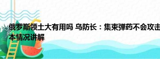 俄罗斯领土大有用吗 乌防长：集束弹药不会攻击俄领土 基本情况讲解