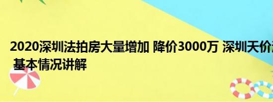 2020深圳法拍房大量增加 降价3000万 深圳天价法拍房成交 基本情况讲解