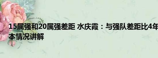 15属强和20属强差距 水庆霞：与强队差距比4年前更大 基本情况讲解