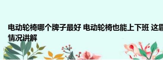 电动轮椅哪个牌子最好 电动轮椅也能上下班 这靠谱吗 基本情况讲解