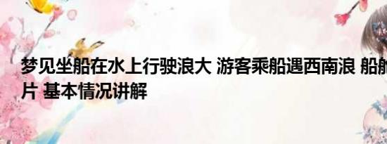 梦见坐船在水上行驶浪大 游客乘船遇西南浪 船舱晕倒一大片 基本情况讲解