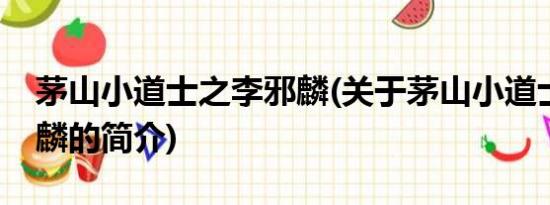 茅山小道士之李邪麟(关于茅山小道士之李邪麟的简介)