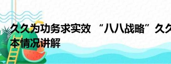 久久为功务求实效 “八八战略”久久为功 基本情况讲解