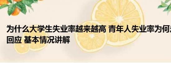 为什么大学生失业率越来越高 青年人失业率为何走高？专家回应 基本情况讲解