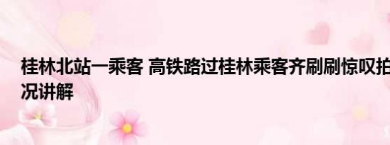 桂林北站一乘客 高铁路过桂林乘客齐刷刷惊叹拍照 基本情况讲解