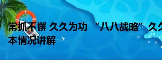 常抓不懈 久久为功 “八八战略”久久为功 基本情况讲解