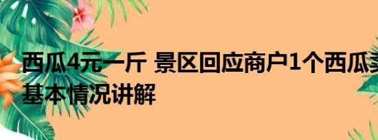 西瓜4元一斤 景区回应商户1个西瓜卖230元 基本情况讲解