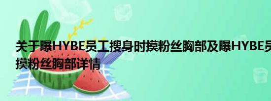 关于曝HYBE员工搜身时摸粉丝胸部及曝HYBE员工搜身时摸粉丝胸部详情