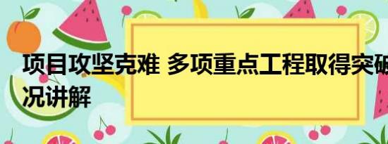 项目攻坚克难 多项重点工程取得突破 基本情况讲解