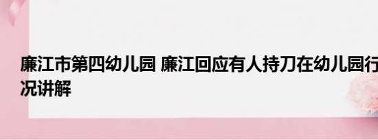 廉江市第四幼儿园 廉江回应有人持刀在幼儿园行凶 基本情况讲解