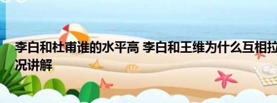 李白和杜甫谁的水平高 李白和王维为什么互相拉黑 基本情况讲解