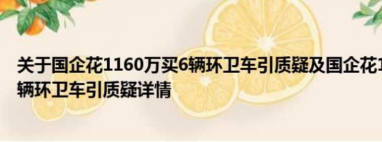 关于国企花1160万买6辆环卫车引质疑及国企花1160万买6辆环卫车引质疑详情