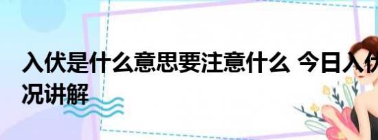 入伏是什么意思要注意什么 今日入伏 基本情况讲解