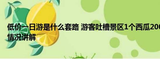 低价一日游是什么套路 游客吐槽景区1个西瓜200多元 基本情况讲解