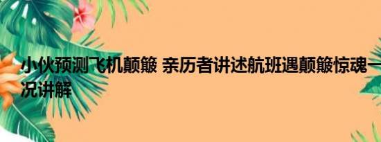 小伙预测飞机颠簸 亲历者讲述航班遇颠簸惊魂一刻 基本情况讲解