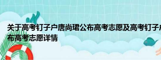 关于高考钉子户唐尚珺公布高考志愿及高考钉子户唐尚珺公布高考志愿详情