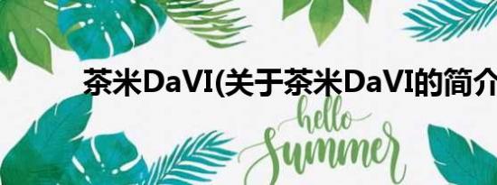 茶米DaVI(关于茶米DaVI的简介)