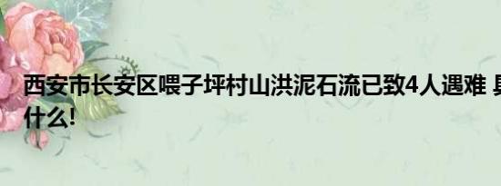 西安市长安区喂子坪村山洪泥石流已致4人遇难 具体情况是什么!
