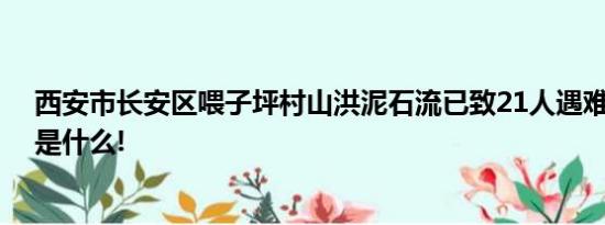 西安市长安区喂子坪村山洪泥石流已致21人遇难 具体情况是什么!