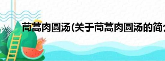 茼蒿肉圆汤(关于茼蒿肉圆汤的简介)