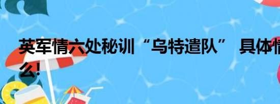 英军情六处秘训“乌特遣队” 具体情况是什么!