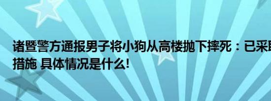 诸暨警方通报男子将小狗从高楼抛下摔死：已采取刑事强制措施 具体情况是什么!