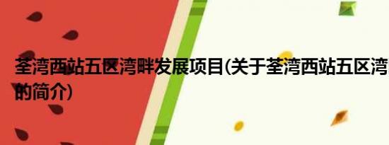 荃湾西站五区湾畔发展项目(关于荃湾西站五区湾畔发展项目的简介)