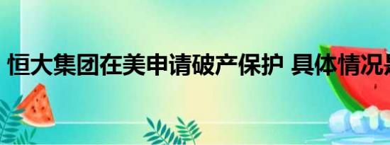 恒大集团在美申请破产保护 具体情况是什么!