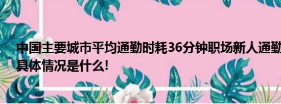 中国主要城市平均通勤时耗36分钟职场新人通勤距离更长 具体情况是什么!