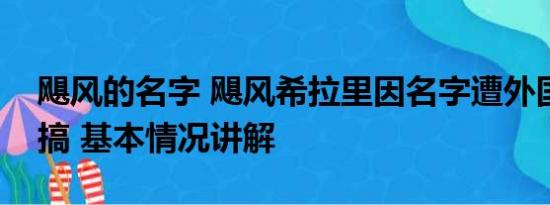 飓风的名字 飓风希拉里因名字遭外国网友恶搞 基本情况讲解